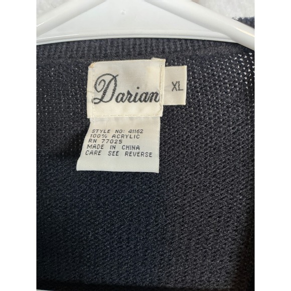 Darian Black Embellished Beaded Shoulder Open Front Cardigan Sweater Women's XL - Picture 3 of 8